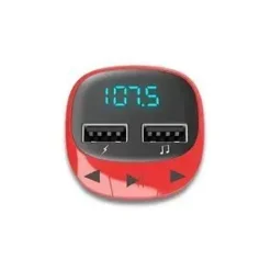 ENERGY SISTEM TRANSMISOR FM PARA EL COCHE - MICROSD - CARGA USB - USB MP3 - COLOR ROJO