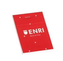 ENRI BLOC DE NOTAS GRAPADO FORMATO A7 LISO - 80 HOJAS MICROPERFORADAS - TAPA BLANDA ROJA