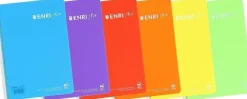 ENRI PLUS PACK DE 5 CUADERNOS ESPIRAL FORMATO FOLIO 1 LINEA - 80 HOJAS 90GR CON MARGEN - CUBIERTA DE PLASTICO - COLORES SURTIDOS