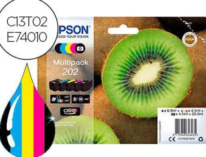 EPSON 202 PACK DE 5 CARTUCHOS DE TINTA ORIGINALES - C13T02E74010