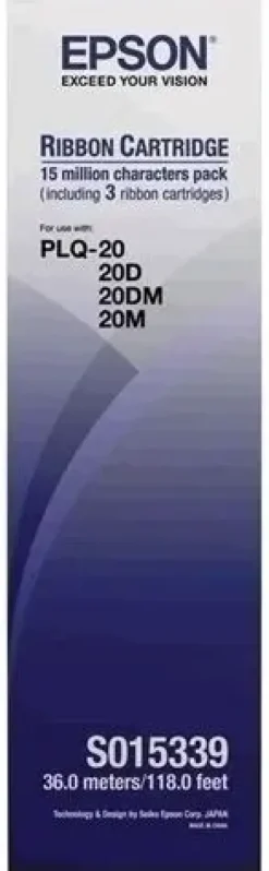 EPSON PLQ20/PLQ22/PLQ30 NEGRA PACK DE 3 CINTAS MATRICIALES ORIGINALES - C13S015339