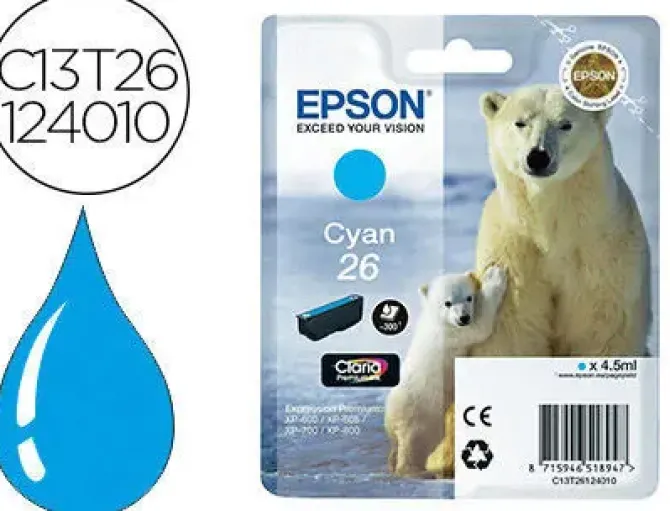 EPSON T2612 (26) CYAN CARTUCHO DE TINTA ORIGINAL - C13T26124012