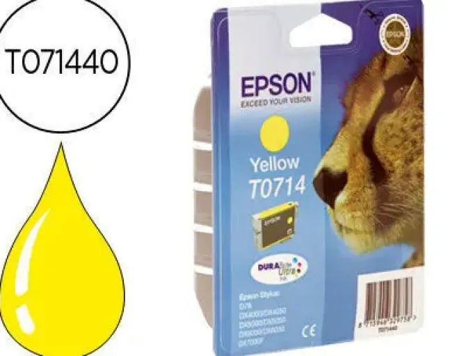 EPSON T0714 AMARILLO CARTUCHO DE TINTA ORIGINAL - C13T07144012