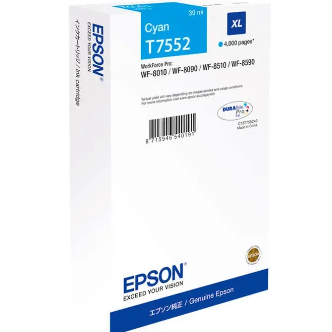 EPSON T7552 CYAN CARTUCHO DE TINTA ORIGINAL - C13T755240/C13T75524N