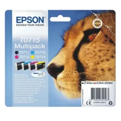 EPSON T0715 PACK DE 4 CARTUCHOS DE TINTA ORIGINALES - C13T07154012