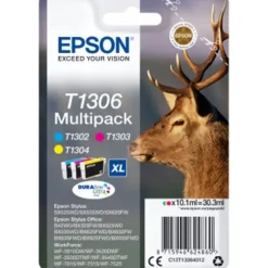 EPSON T1306 PACK DE 3 CARTUCHOS DE TINTA ORIGINALES - CIAN, MAGENTA, AMARILLO - C13T13064012