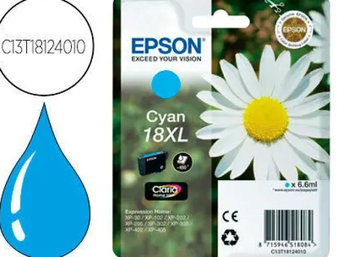 EPSON T1812 (18XL) CYAN CARTUCHO DE TINTA ORIGINAL - C13T18124012