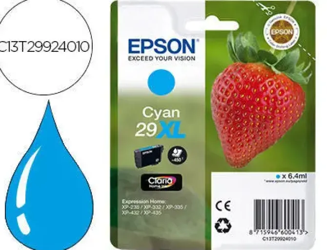 EPSON T2992 (29XL) CYAN CARTUCHO DE TINTA ORIGINAL - C13T29924012