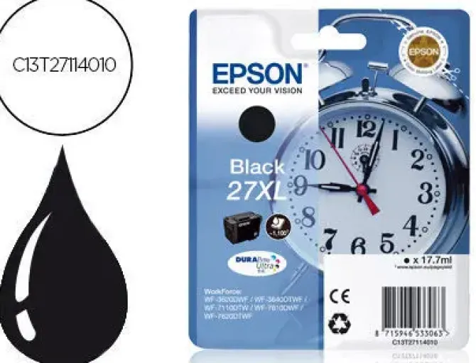 EPSON T2711 (27XL) NEGRO CARTUCHO DE TINTA ORIGINAL - C13T27114012