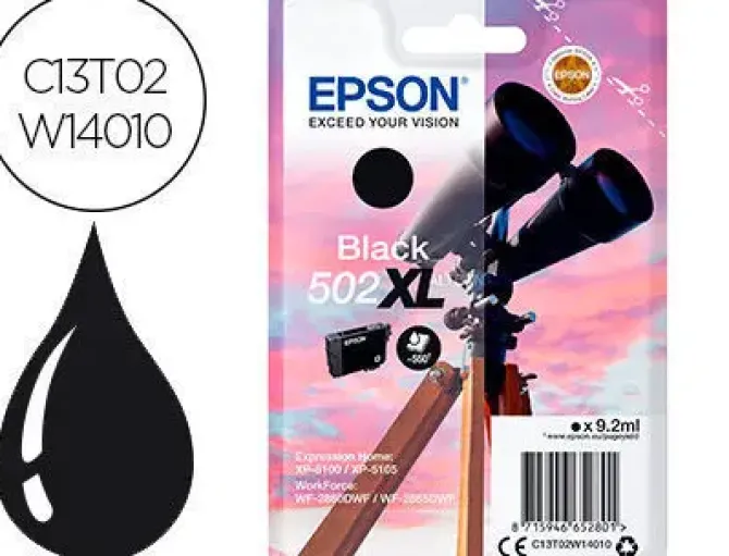 EPSON 502XL NEGRO CARTUCHO DE TINTA ORIGINAL - C13T02W14010