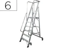 ESCALERA MOVIL KTL DE ALUMINIO CON PLATAFORMA Y GUARDACUERPOS PLEGABLE 6 PELDAÑOS SERIE 2XL-S