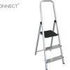 ESCALERA Q-CONNECT DE ALUMINIO 3 PELDAÑOS 590X400X1260 MM PESO MAXIMO 150 KG EN-131