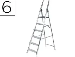 ESCALERA Q-CONNECT DE ALUMINIO 6PELDAÑOS 1203X510X1895 MM PESO MAXIMO 150 KG EN-131