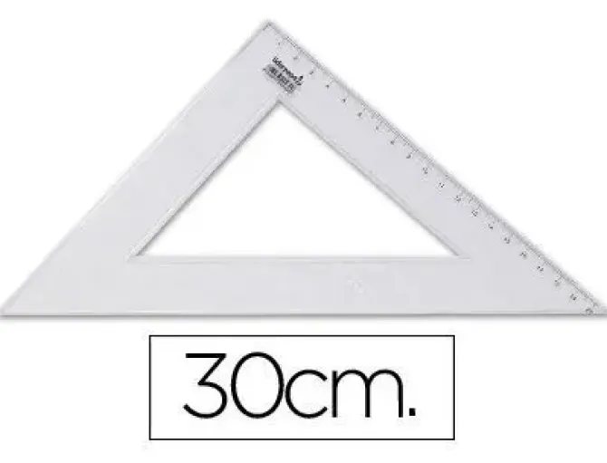 ESCUADRA LIDERPAPEL 30 CM PLASTICO CRISTAL