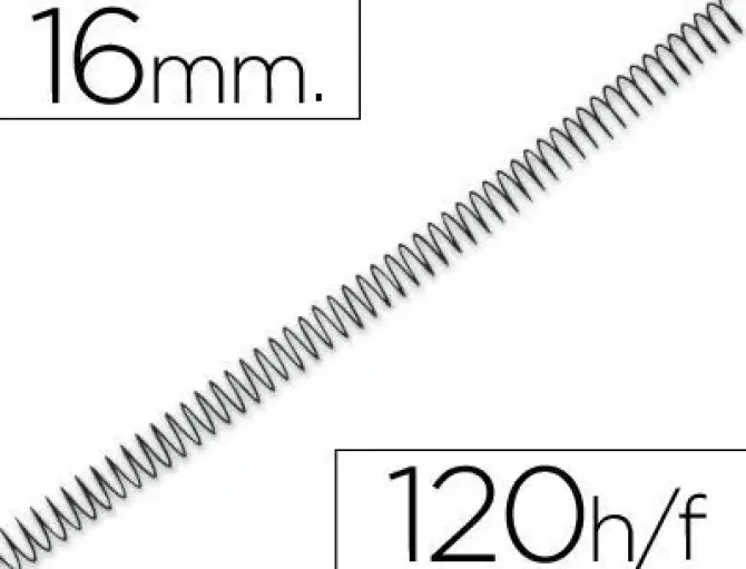 ESPIRAL METALICO Q-CONNECT 64 5:1 16MM 1,2MM CAJA DE 100 UNIDADES