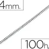 ESPIRAL METALICO Q-CONNECT 56 4:1 14MM 1MM CAJA DE 100 UNIDADES