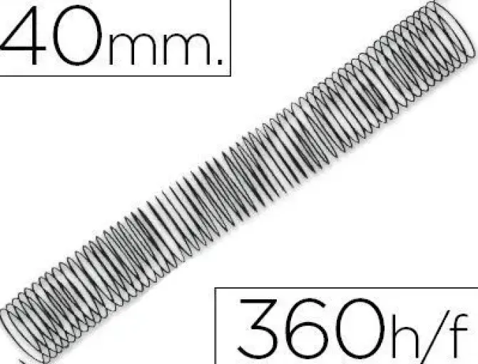 ESPIRAL METALICO Q-CONNECT 64 5:1 40MM 1,2MM CAJA DE 25 UNIDADES