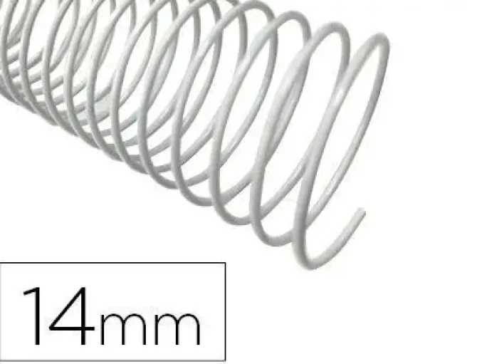 ESPIRAL METALICO Q-CONNECT BLANCO 64 5:1 14 MM 1MM CAJA DE 100 UNIDADES