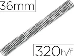 ESPIRAL METALICO Q-CONNECT 64 5:1 36MM 1,2MM CAJA DE 25 UNIDADES