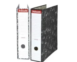 ESSELTE ARCHIVADOR A4 DE PALANCA - CARTON - CANTONERAS METALICAS - LOMO 75MM - CAPACIDAD PARA 500 HOJAS - COLOR NEGRO JASPEADO