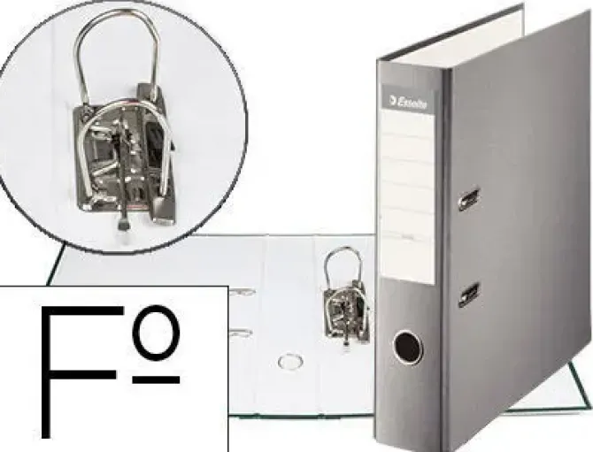 ESSELTE ARCHIVADOR DE PALANCA - FORMATO FOLIO - LOMO 75MM - CAPACIDAD PARA 500 HOJAS - COLOR GRIS