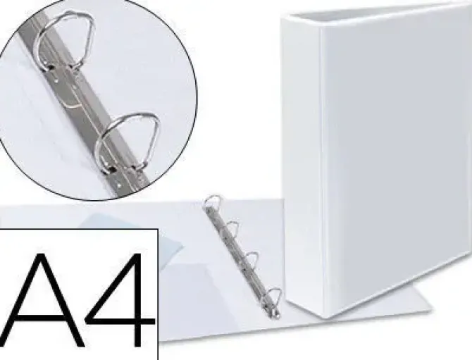 ESSELTE CANGURO PLUS CARPETA DE ANILLAS - FORMATO A4 - CAPACIDAD PARA 380 HOJAS - 4 ANILLAS DE 40MM - COLOR BLANCO
