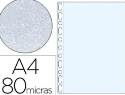 ESSELTE PACK DE 100 FUNDAS MULTITALADRO PORTADOCUMENTOS - FORMATO A4 - 16 TALADROS - 80 MICRAS - PIEL DE NARANJA - COLOR TRANSPARENTE