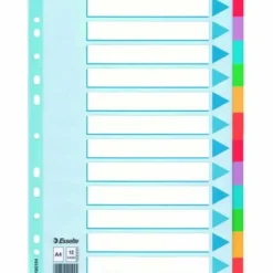 ESSELTE SEPARADORES ESSELTE A4 CART.6PES.1-12 100194 MAK180123