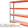 ESTANTERIA METALICA AR STABIL XL 200X150X60 CM 4 ESTANTES 500 KG POR ESTANTE BANDEJA DE MADERA SIN TORNILLOS COLOR