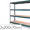 ESTANTERIA METALICA AR STOCKER 200X200X70 CM 4 ESTANTES 450 KG POR ESTANTE BANDEJA DE MADERA SIN