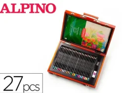 ESTUCHE DE PINTURA DERWENT ACADEMY MADERA LAPICES DE COLORES 27 PIEZAS
