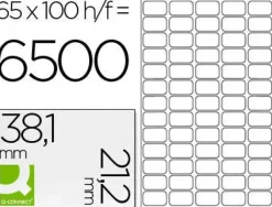 ETIQUETA ADHESIVA Q-CONNECT KF00573 -TAMAÑO 38,1X21,2 MM -FOTOCOPIADORA -LASER -INK-JET-CAJA CON 100 HOJAS DIN A4