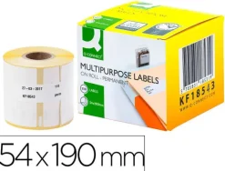 ETIQUETA ADHESIVA Q-CONNECT KF18543 COMPATIBLE DYMO 99019 TAMAÑO 54X190 MM CAJA CON 110 ETIQUETAS