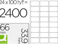 ETIQUETA ADHESIVA Q-CONNECT KF10639 TAMAÑO 66X33,9 MM FOTOCOPIADORA LASER INK-JET CAJA CON 100 HOJAS DIN A4