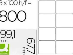 ETIQUETA ADHESIVA Q-CONNECT KF01588 TAMAÑO 99,1X67,7 MM FOTOCOPIADORA LASER INK-JET CAJA CON 100 HOJAS DIN A4