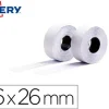 ETIQUETA AVERY ONDULADA ADHESIVO PERMANENTE 26X16 MM BLANCA PARA ETIQUETADORA PL2/18 CAJA DE 10 ROLLOS DE