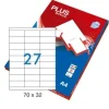 ETIQUETA PLUS A4 70X32MM 10HOJAS 270 ETIQUETAS 035860