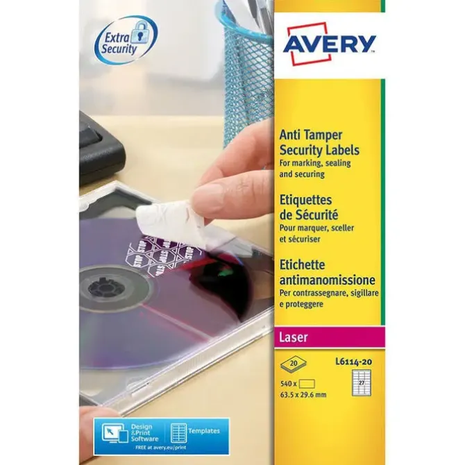ETIQUETAS AVERY ANTIMAN.63 5X29 6 20H 002933