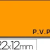 ETIQUETAS METO ONDULADAS 22 X 12 MM PVP REMOVIBLE FN. -FLUOR NARANJA -ROLLO 1500 ETIQUETAS