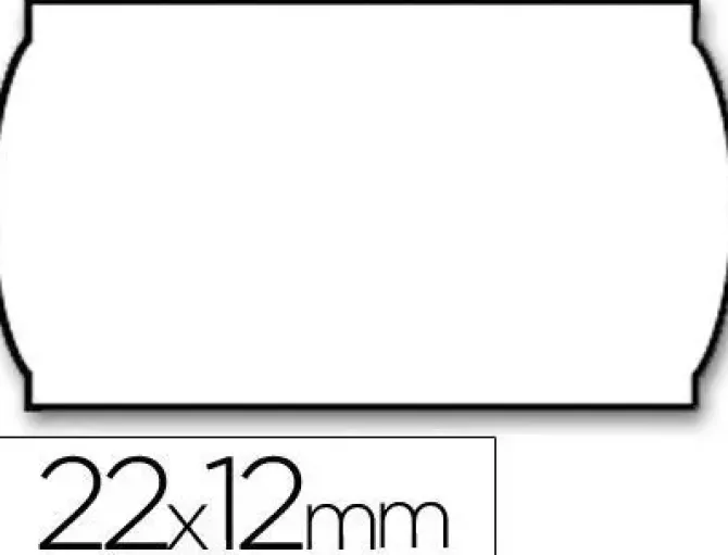 ETIQUETAS METO ONDULADAS 22 X 12 MM LISA REMOVIBLE BL. -ROLLO 1500 ETIQUETAS