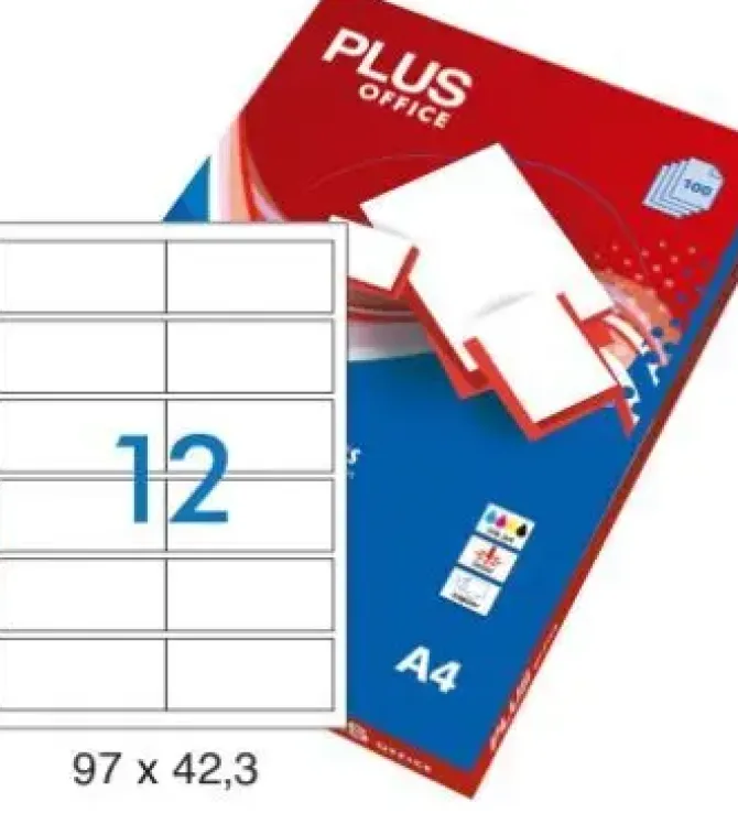 ETIQUETAS PLUS A4 105X48 10 HOJAS 120 ETIQUETAS 035850