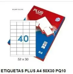 ETIQUETAS PLUS A4 52X30MM 10 HOJAS 400ETIQUETAS 035856