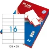 ETIQUETAS PLUS A4 105X35MM 10 HOJAS 160 ETIQUETAS 035854