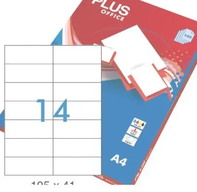 ETIQUETAS PLUS A4 105X40MM 10 HOJAS 140 ETIQUETAS 035851