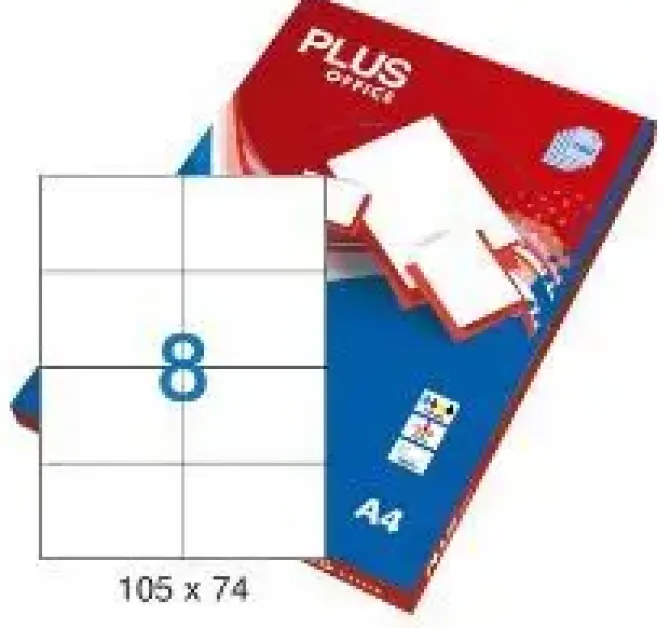 ETIQUETAS PLUS A4 105X74MM 10 HOJAS 80 ETIQUETAS 035848