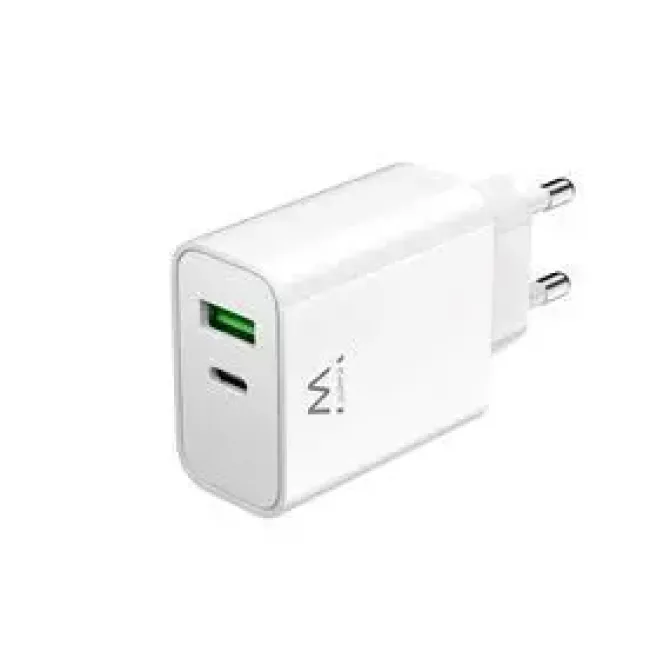 EWENT CARGADOR USB-C 30W - CARGA RAPIDA Y SEGURA - 1X USB-A - COLOR BLANCO