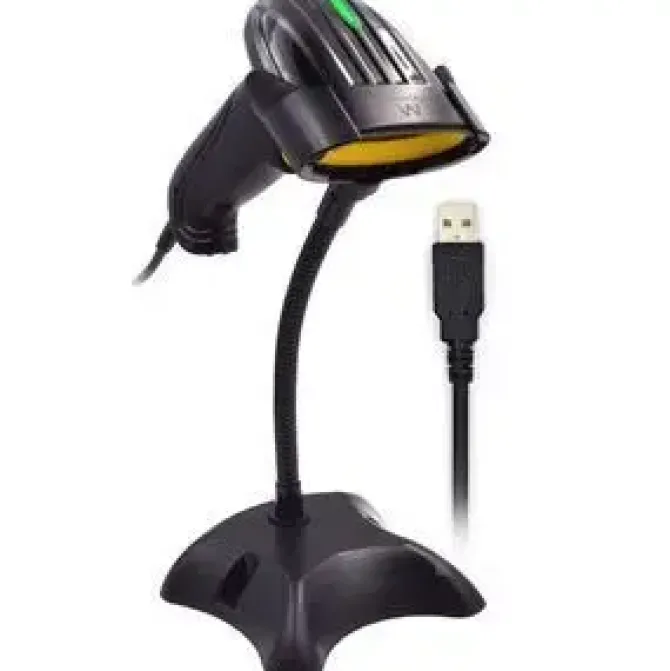 EWENT EW3400 LECTOR CODIGO DE BARRAS 1D LASER - CONECTOR USB -150 LECTURAS POR SEGUNDO - BASE MANOS LIBRES - COLOR NEGRO