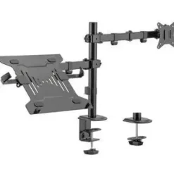 EWENT SOPORTE DE ESCRITORIO PARA 1 MONITOR Y 1 PORTATIL 34- HASTA 9 KG - COLOR NEGRO