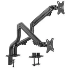 EWENT SOPORTE DE MESA CONTRAPESO GIRATORIO E INCLINABLE PARA MONITOR/TV 16KG - 2 BRAZOS - 17-32 - COLOR NEGRO