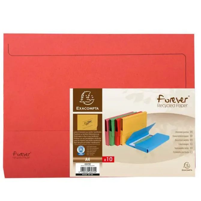 EXACLAIR SUBCARPETA EXACOMP A4 BOLSA ROJO/10U 46975E MAK180819